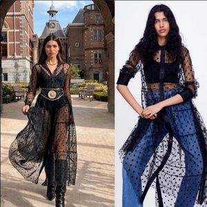 Zara tulle polka dot dress